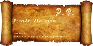 Pintér Violetta névjegykártya